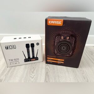 Karaoke Black Portable Audio System with Microphones